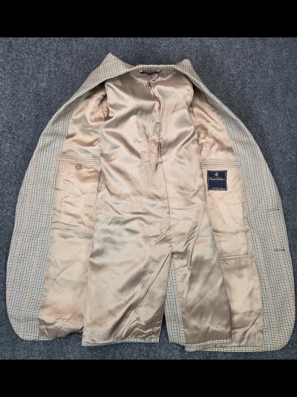 Brooks Brothers Men's 40S‎ Wool Houndstooth Blazer - Tan & Brown - Picture 10 of 12